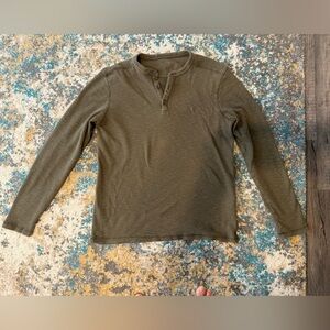 OLIVE GREEN ALL SAINTS HENLEY SIZE MEDIUM